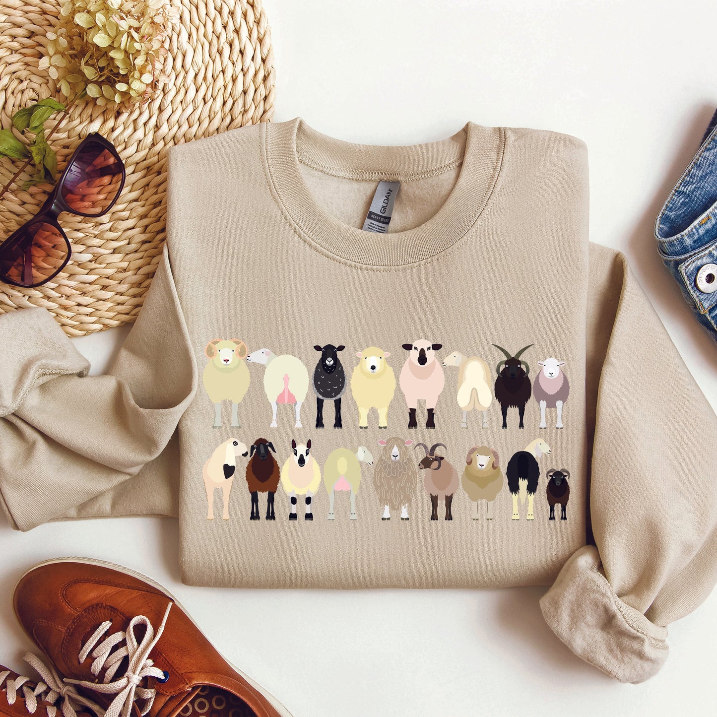Sheep Breeds Farm Animal Lover Sweatshirt