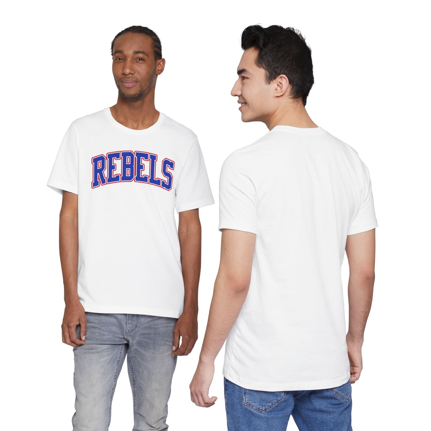 Rebels Collegiate T-Shirt — Red White Blue Team Tee