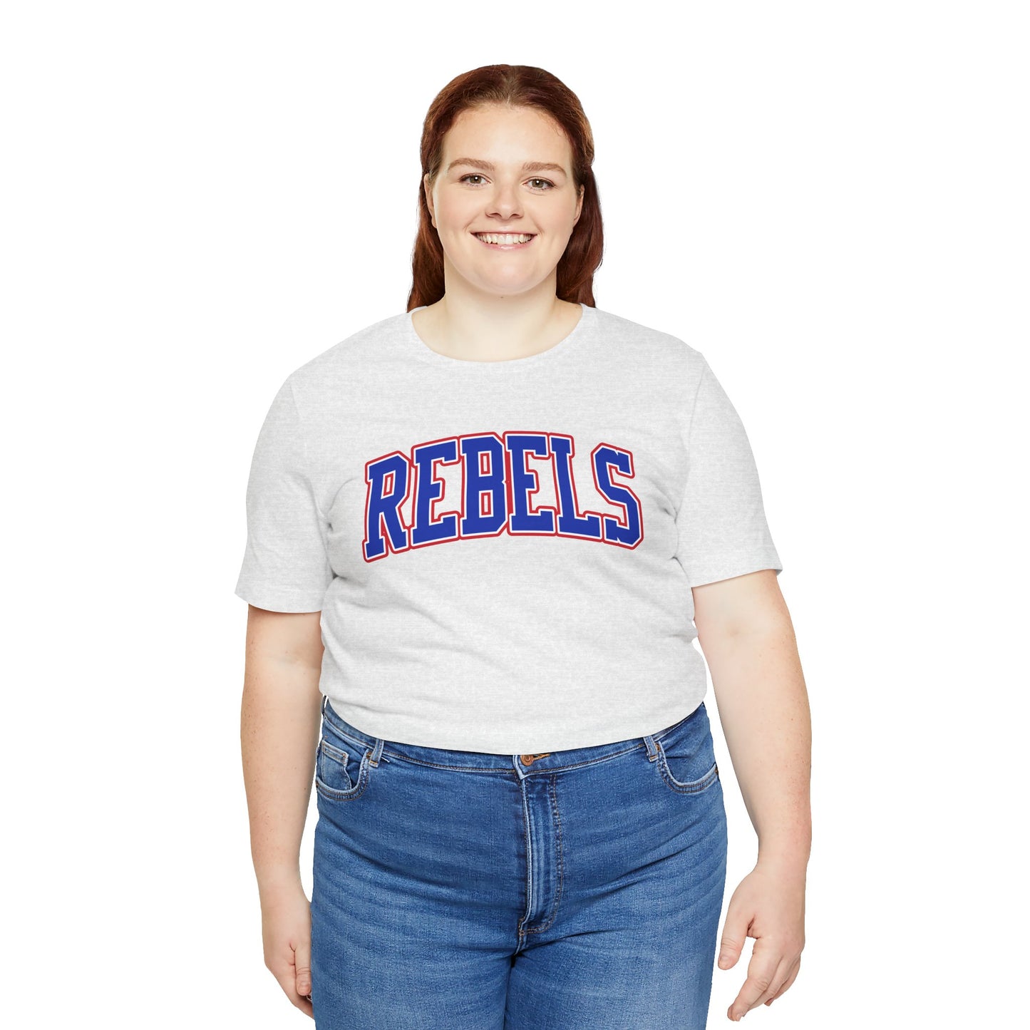 Rebels Collegiate T-Shirt — Red White Blue Team Tee
