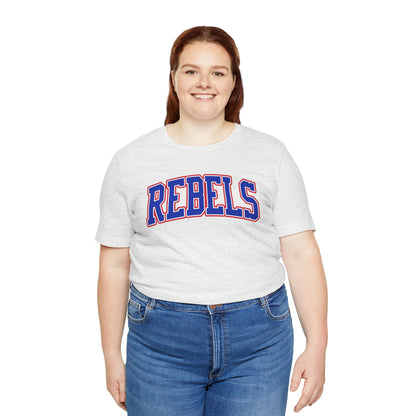 Rebels Collegiate T-Shirt — Red White Blue Team Tee