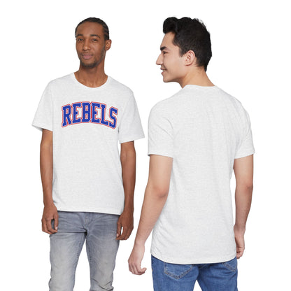 Rebels Collegiate T-Shirt — Red White Blue Team Tee