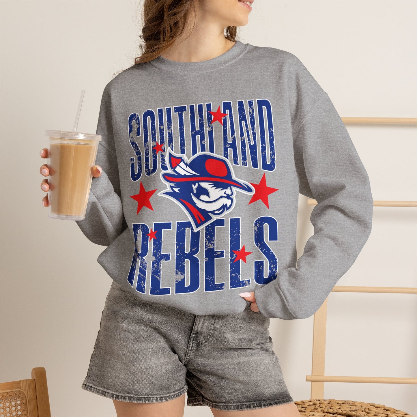 Southland Rebels with Stars Gildan Softstyle Crewneck Sweatshirt