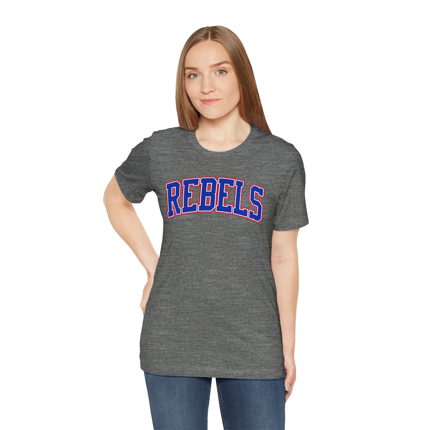 Rebels Collegiate T-Shirt — Red White Blue Team Tee