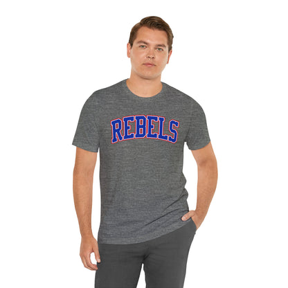 Rebels Collegiate T-Shirt — Red White Blue Team Tee