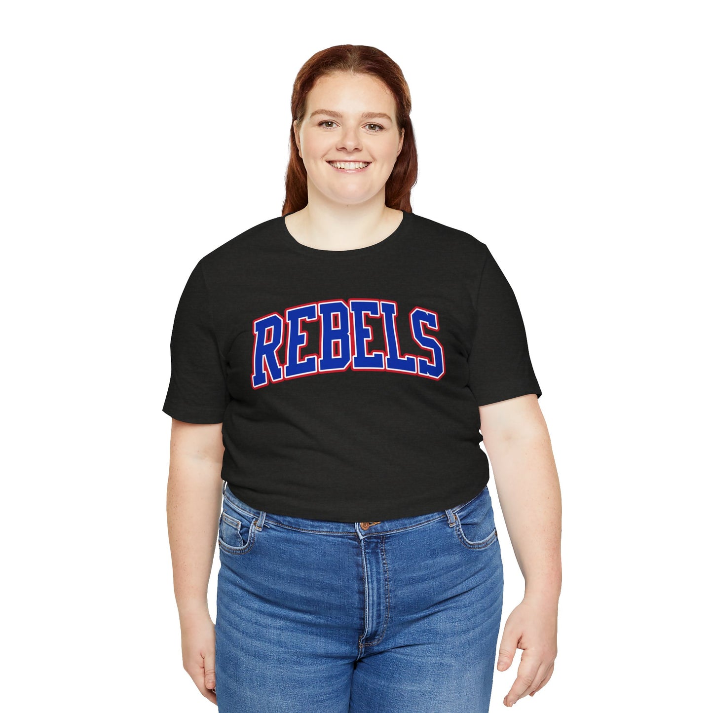 Rebels Collegiate T-Shirt — Red White Blue Team Tee