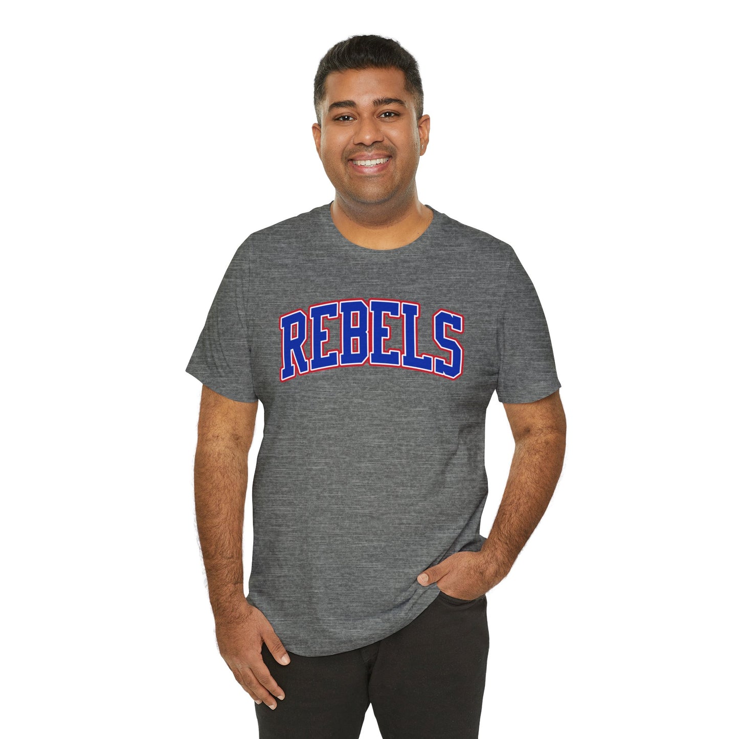 Rebels Collegiate T-Shirt — Red White Blue Team Tee