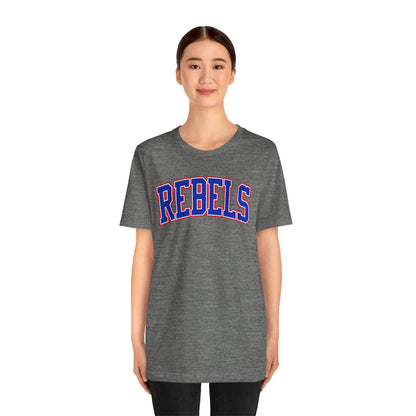 Rebels Collegiate T-Shirt — Red White Blue Team Tee