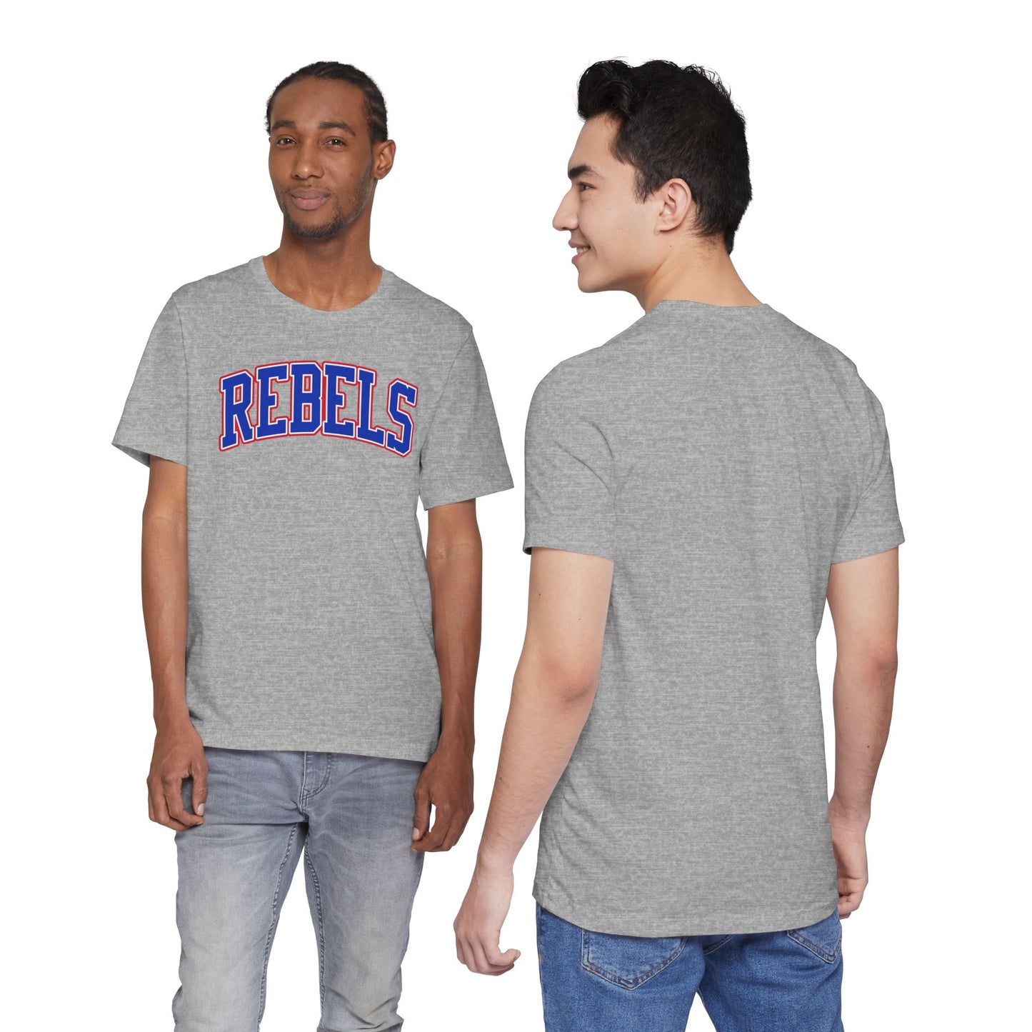 Rebels Collegiate T-Shirt — Red White Blue Team Tee