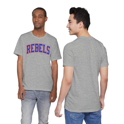 Rebels Collegiate T-Shirt — Red White Blue Team Tee