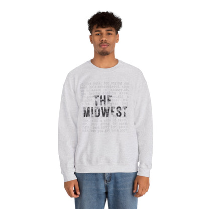 Midwest Crewneck Sweatshirt — "The Midwest" with Funny Midwestern Sayings (Uffda)