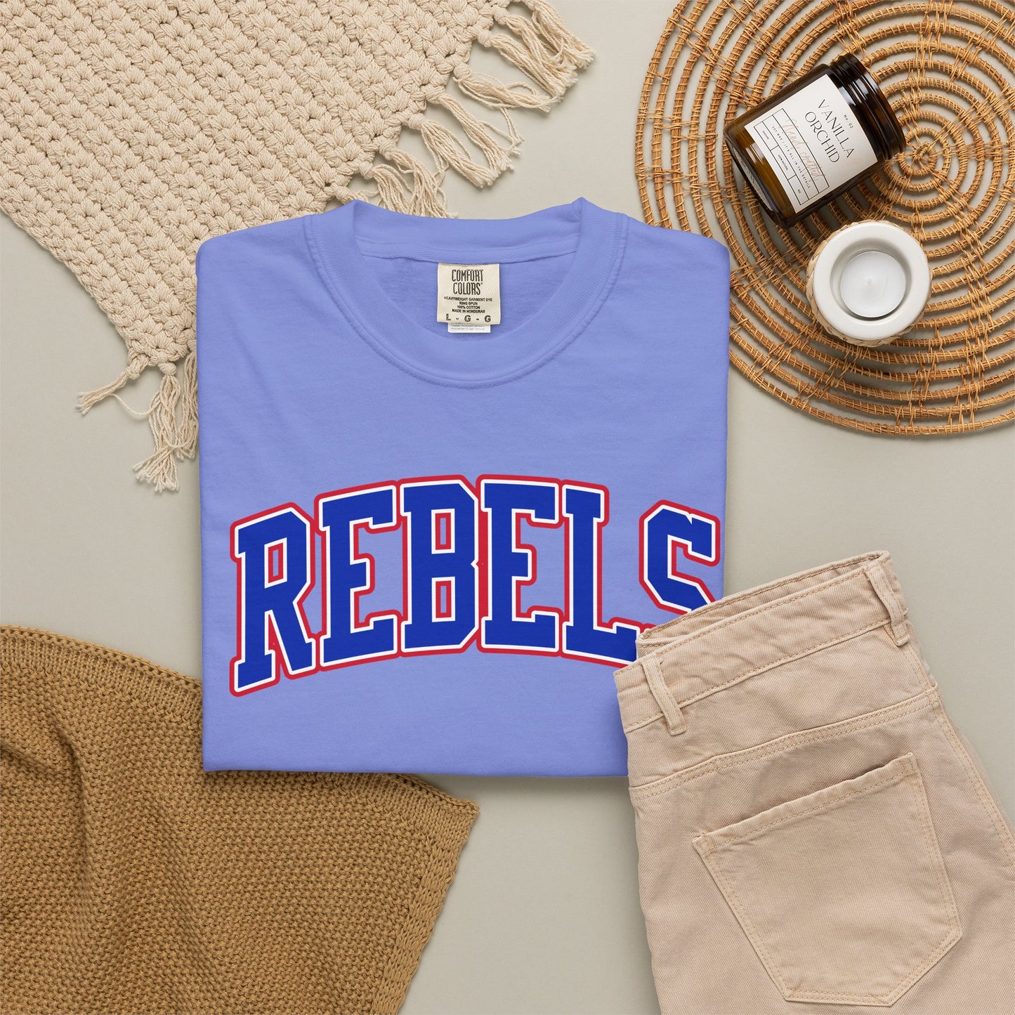 Arched Tri-Color Rebels - Comfort Color Tee