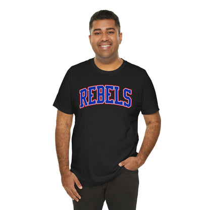 Rebels Collegiate T-Shirt — Red White Blue Team Tee