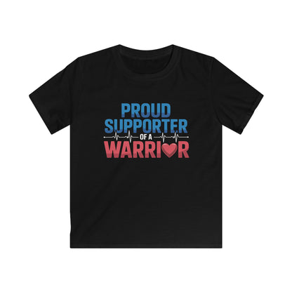 Kids Tee — "Proud Supporter of a Warrior" | Team Claire Bear Pediatric Cancer Awareness Shirt