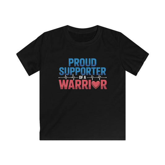 Kids Tee — "Proud Supporter of a Warrior" | Team Claire Bear Pediatric Cancer Awareness Shirt