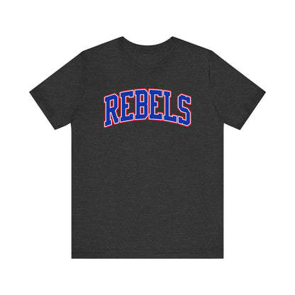 Rebels Collegiate T-Shirt — Red White Blue Team Tee