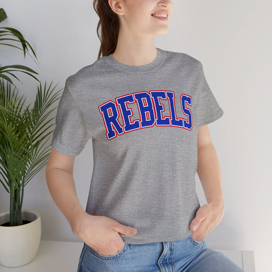 Rebels Collegiate T-Shirt — Red White Blue Team Tee