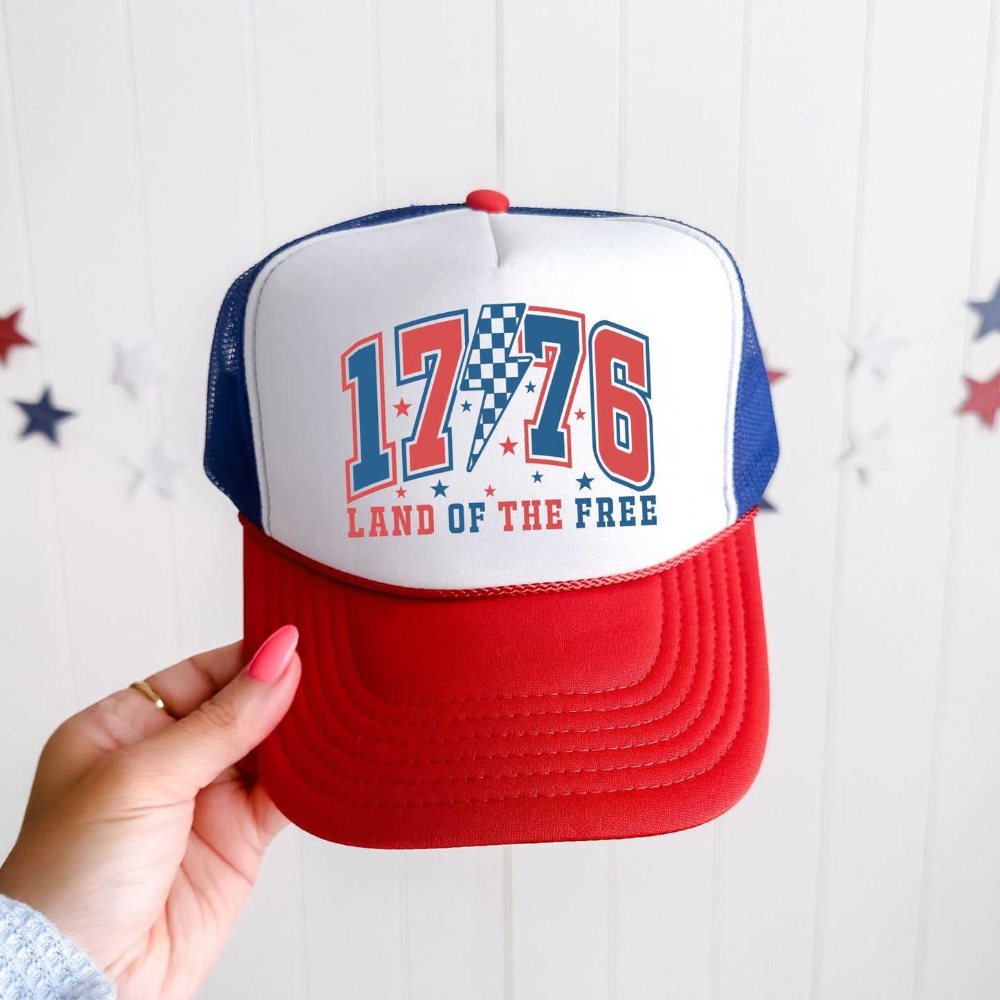 1776, Land Of The Free, Patriotic, Snapback Trucker Hat
