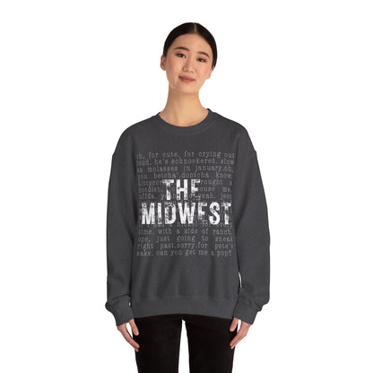 Midwest Crewneck Sweatshirt — "The Midwest" with Funny Midwestern Sayings (Uffda)