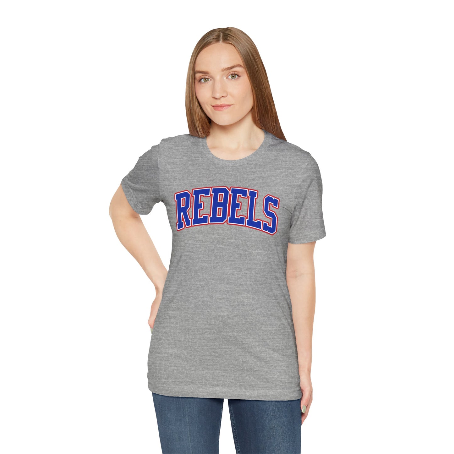 Rebels Collegiate T-Shirt — Red White Blue Team Tee