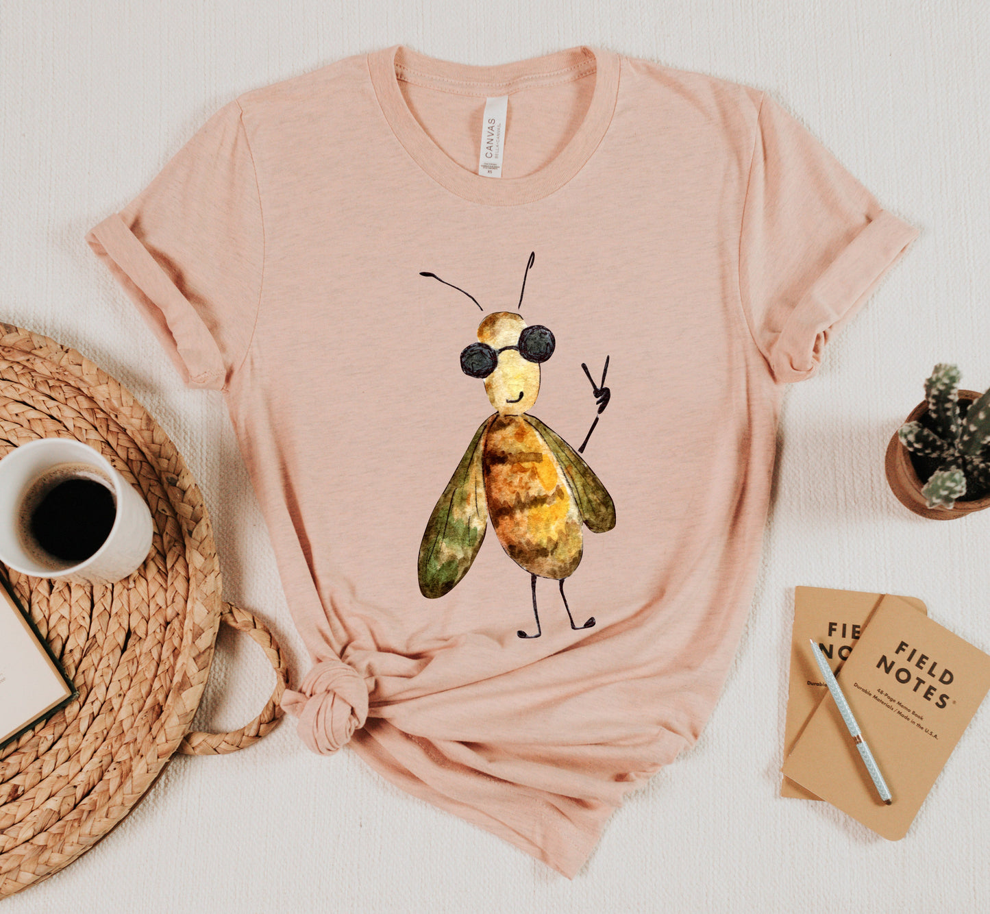 Funny Bee T-shirt, Watercolor Animal Lover, Nature, Fun Shirt Comfort Colors T-Shirt