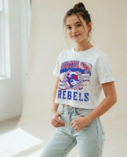 Southland Rebels Crop Top — Vintage Festival Graphic Tee