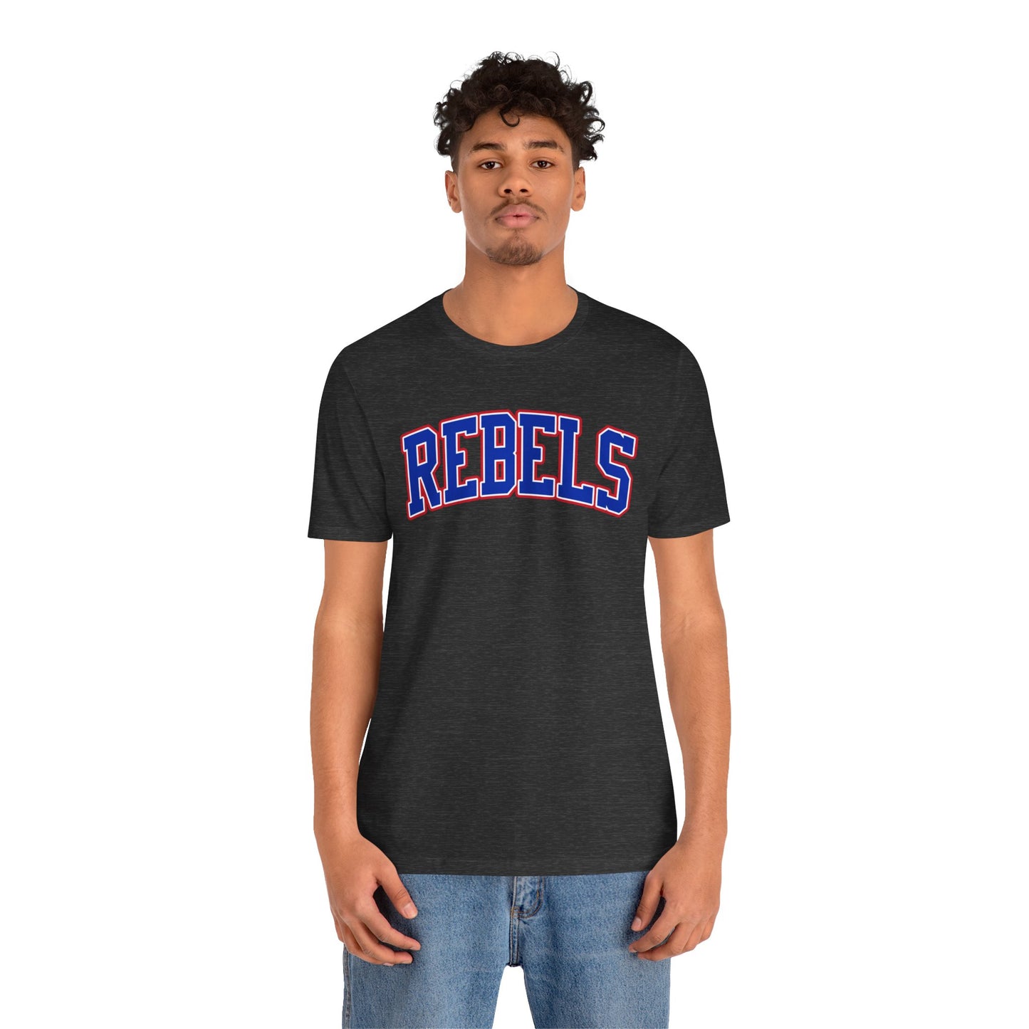 Rebels Collegiate T-Shirt — Red White Blue Team Tee