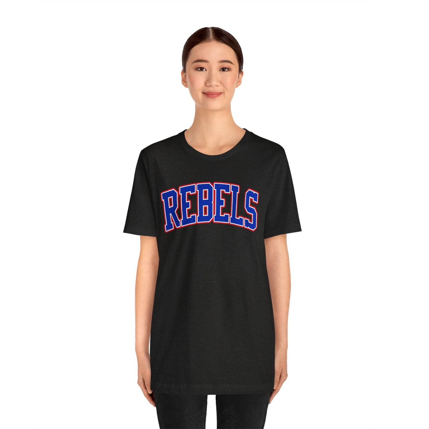 Rebels Collegiate T-Shirt — Red White Blue Team Tee
