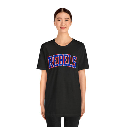 Rebels Collegiate T-Shirt — Red White Blue Team Tee