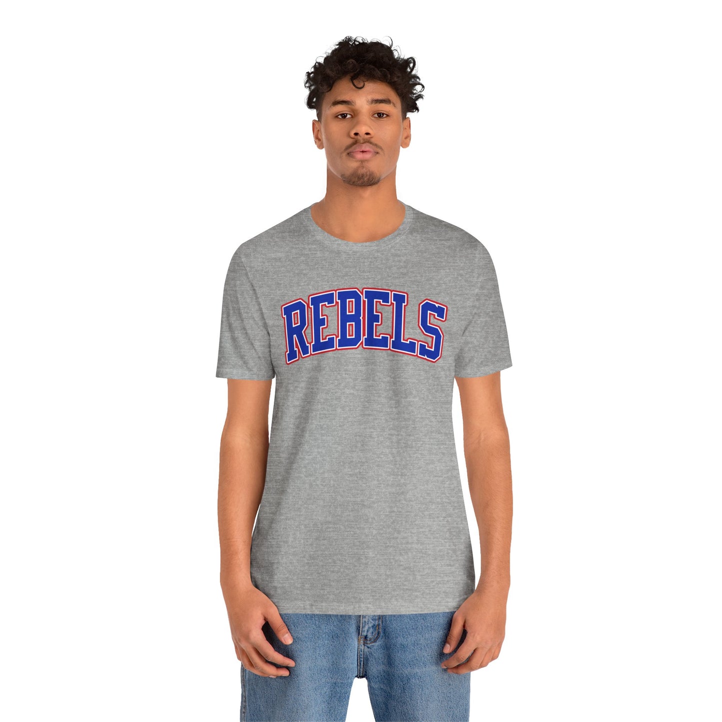 Rebels Collegiate T-Shirt — Red White Blue Team Tee