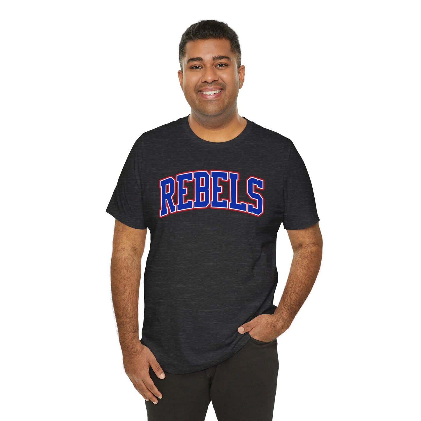 Rebels Collegiate T-Shirt — Red White Blue Team Tee