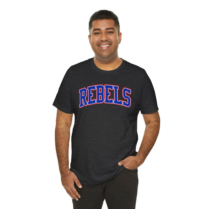 Rebels Collegiate T-Shirt — Red White Blue Team Tee
