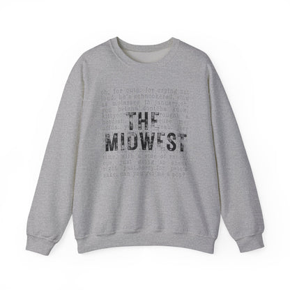 Midwest Crewneck Sweatshirt — "The Midwest" with Funny Midwestern Sayings (Uffda)