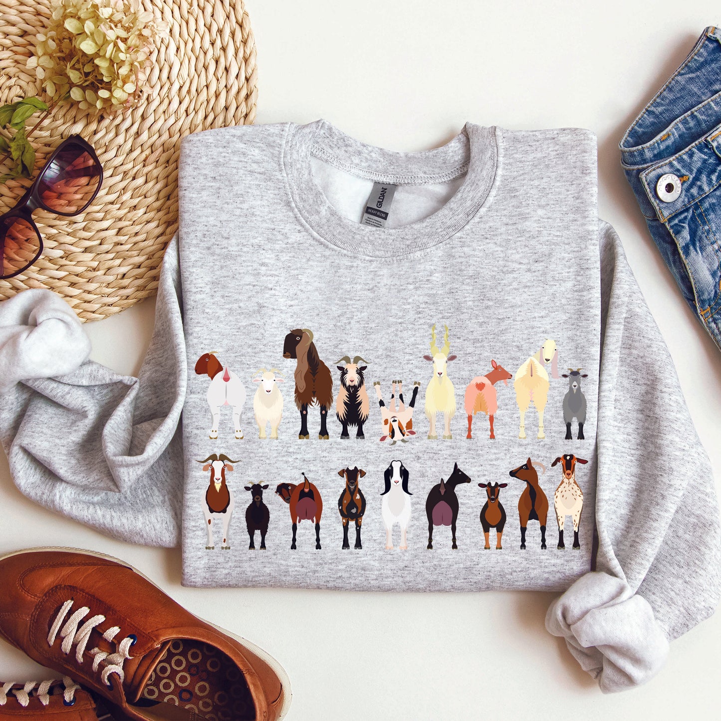 Goat Breeds Farm Animal Lover Sweatshirt