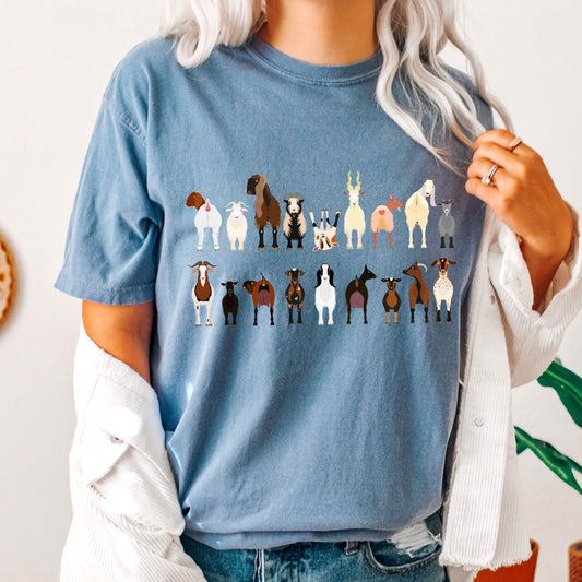 Goat Lovers Comfort Color Tees, Farm Animal Shirts, Illustration, Breeds, Pet Comfort Colors T-Shirt