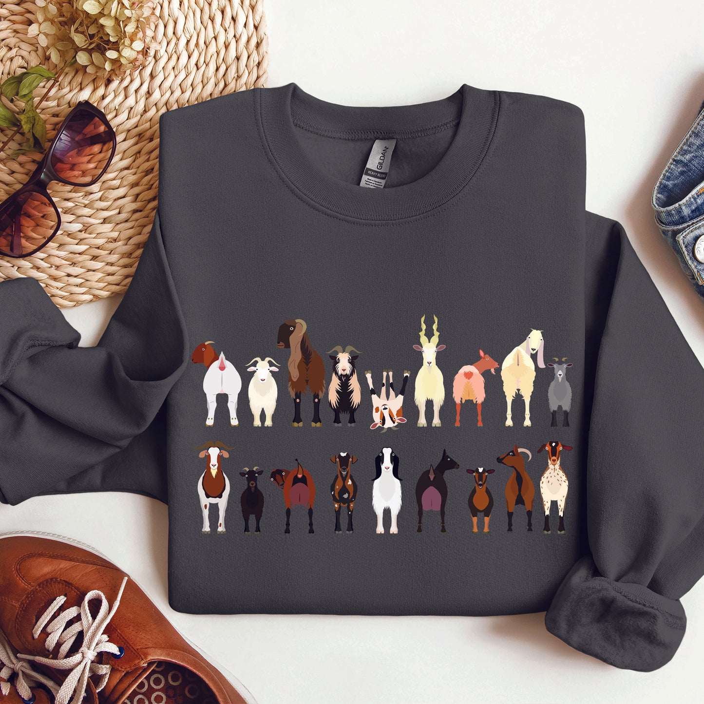 Goat Breeds Farm Animal Lover Sweatshirt