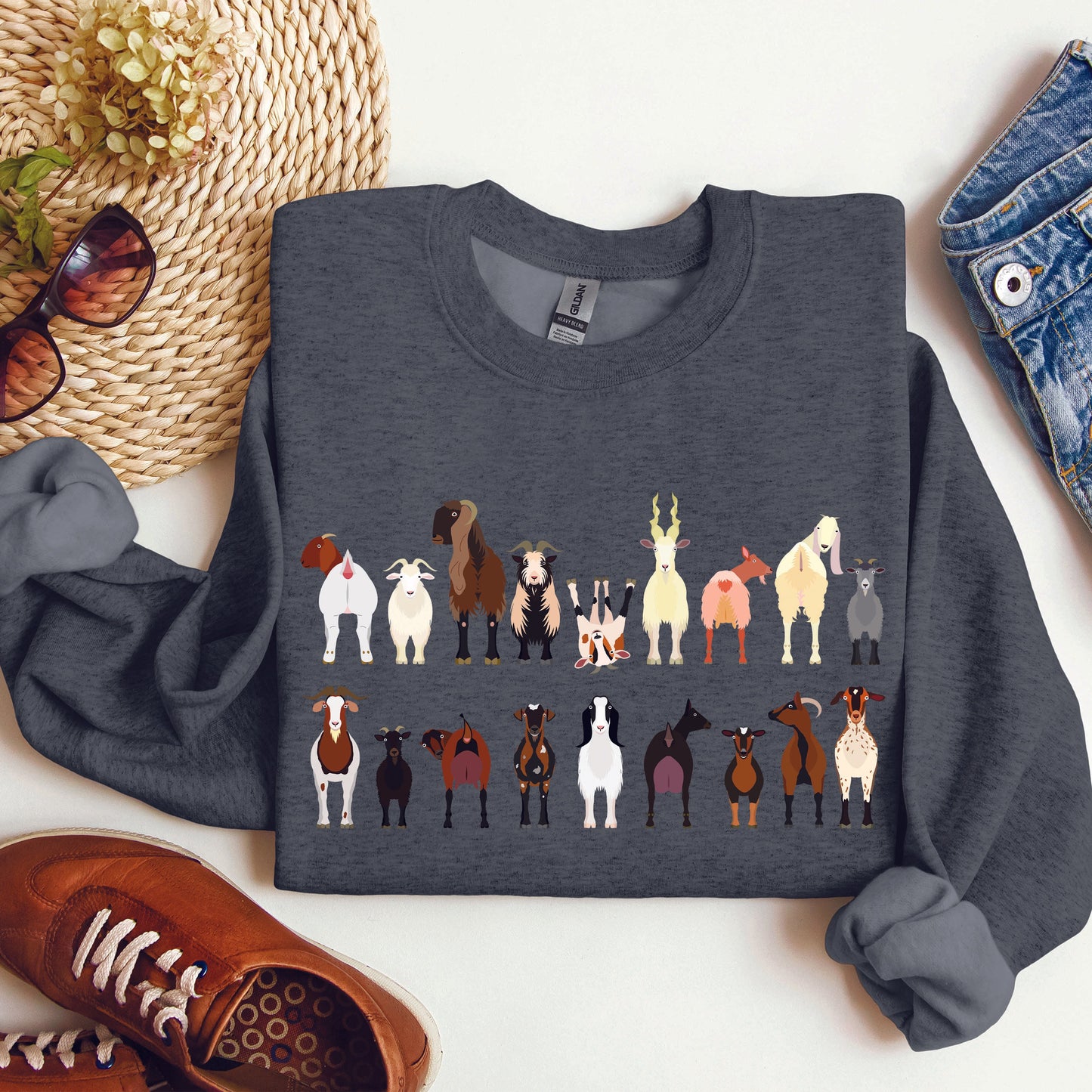 Goat Breeds Farm Animal Lover Sweatshirt