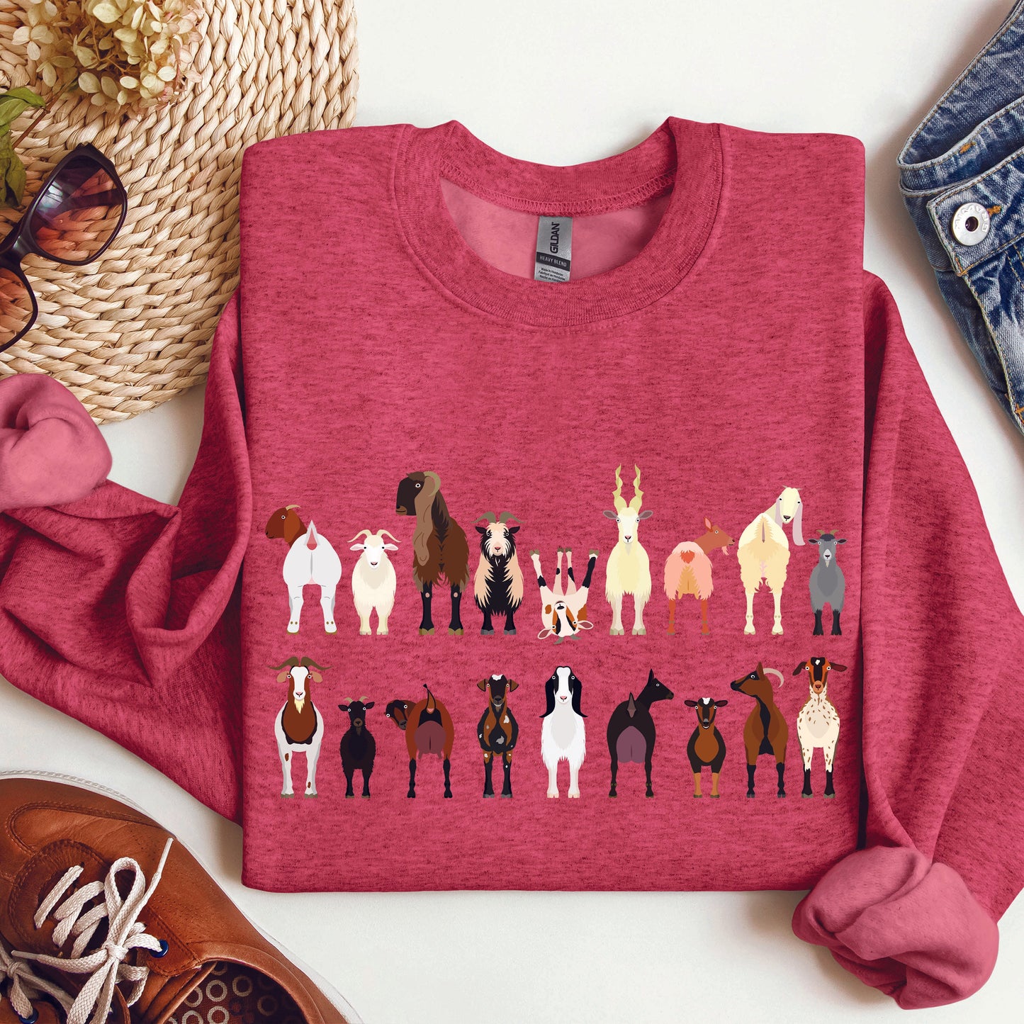 Goat Breeds Farm Animal Lover Sweatshirt
