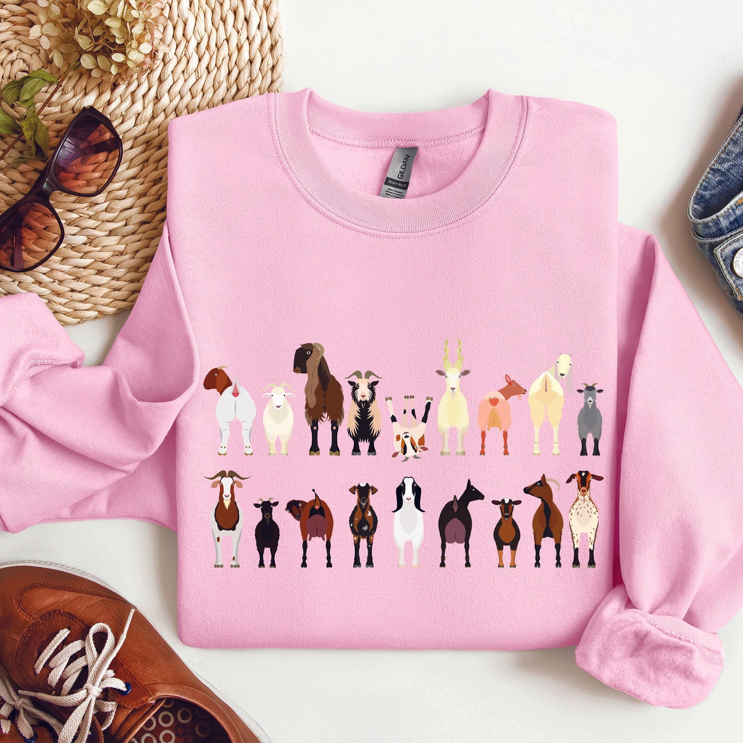 Goat Breeds Farm Animal Lover Sweatshirt