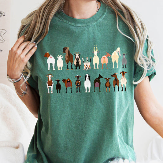 Goat Lovers Comfort Color Tees, Farm Animal Shirts, Illustration, Breeds, Pet Comfort Colors T-Shirt