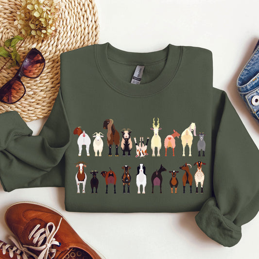 Goat Breeds Farm Animal Lover Sweatshirt