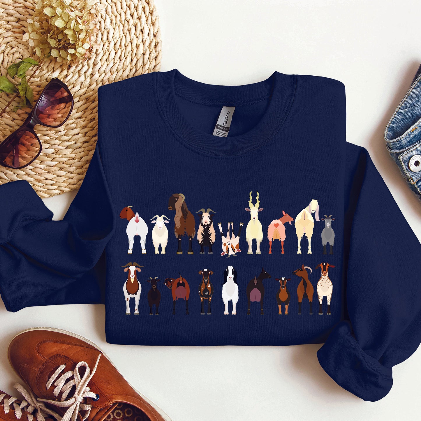 Goat Breeds Farm Animal Lover Sweatshirt