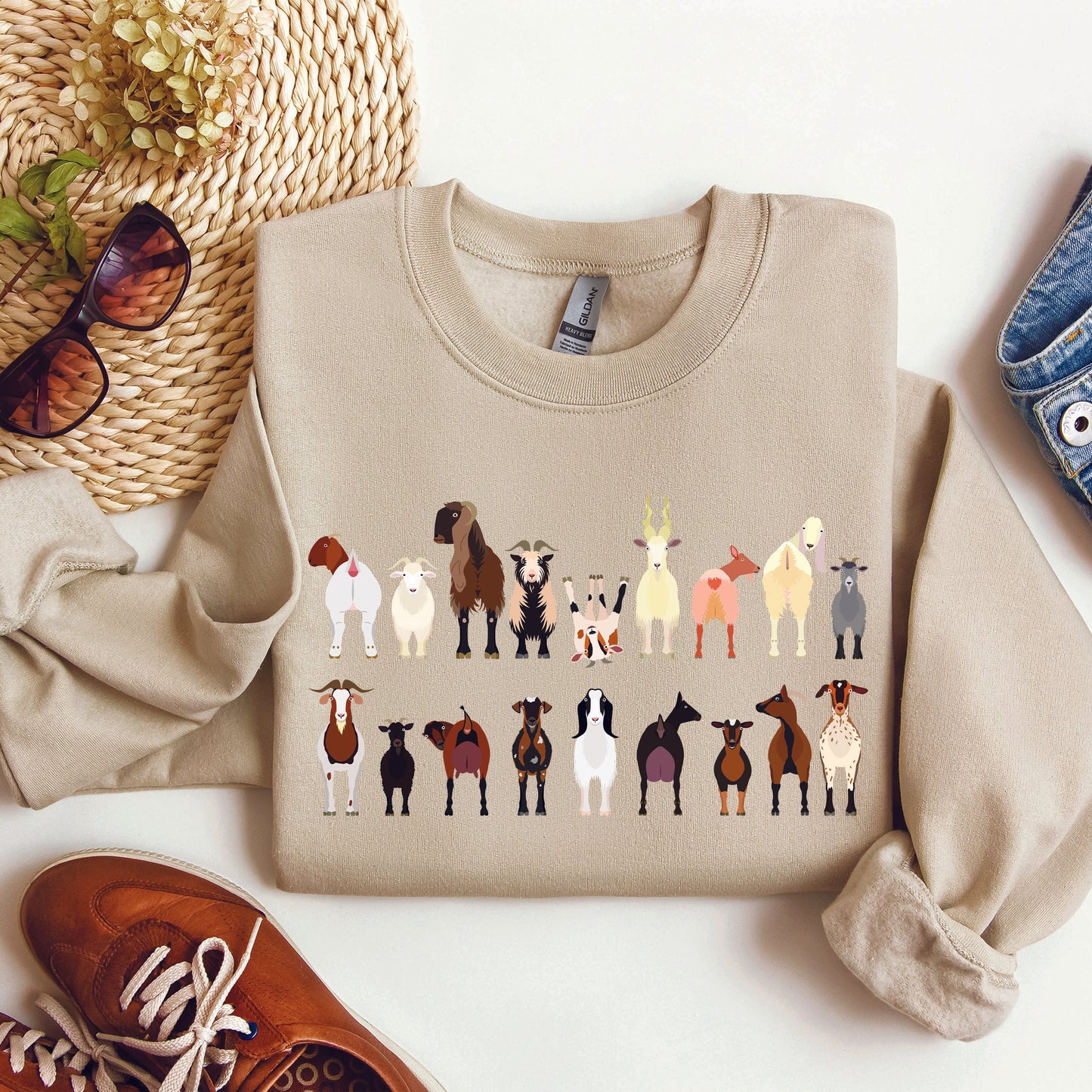 Goat Breeds Farm Animal Lover Sweatshirt