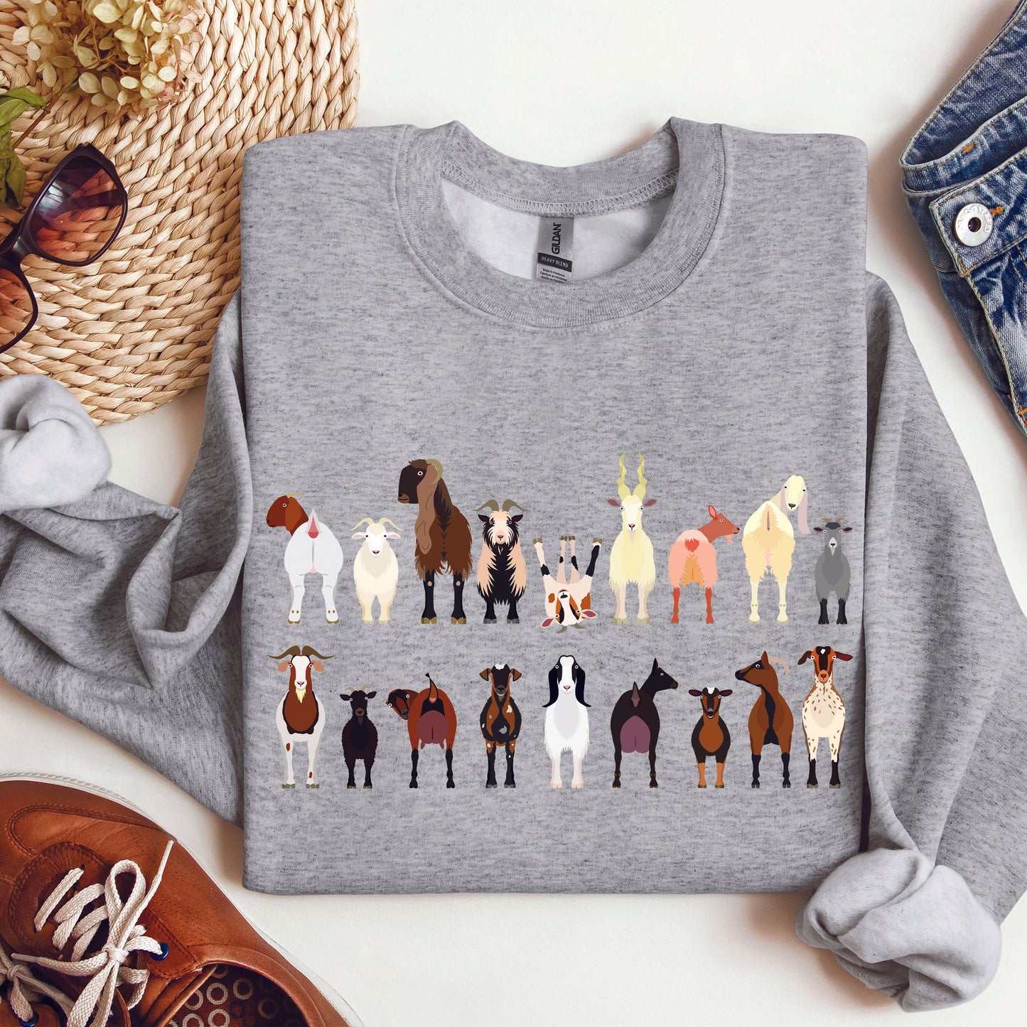 Goat Breeds Farm Animal Lover Sweatshirt