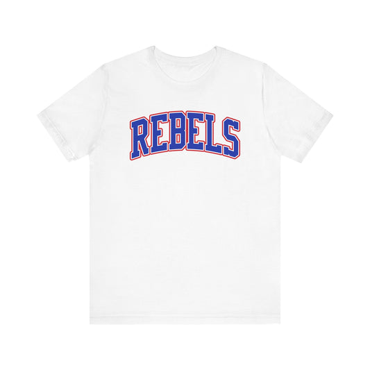 Rebels Collegiate T-Shirt — Red White Blue Team Tee