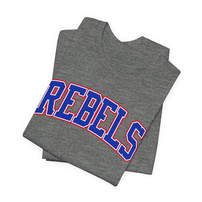 Rebels Collegiate T-Shirt — Red White Blue Team Tee