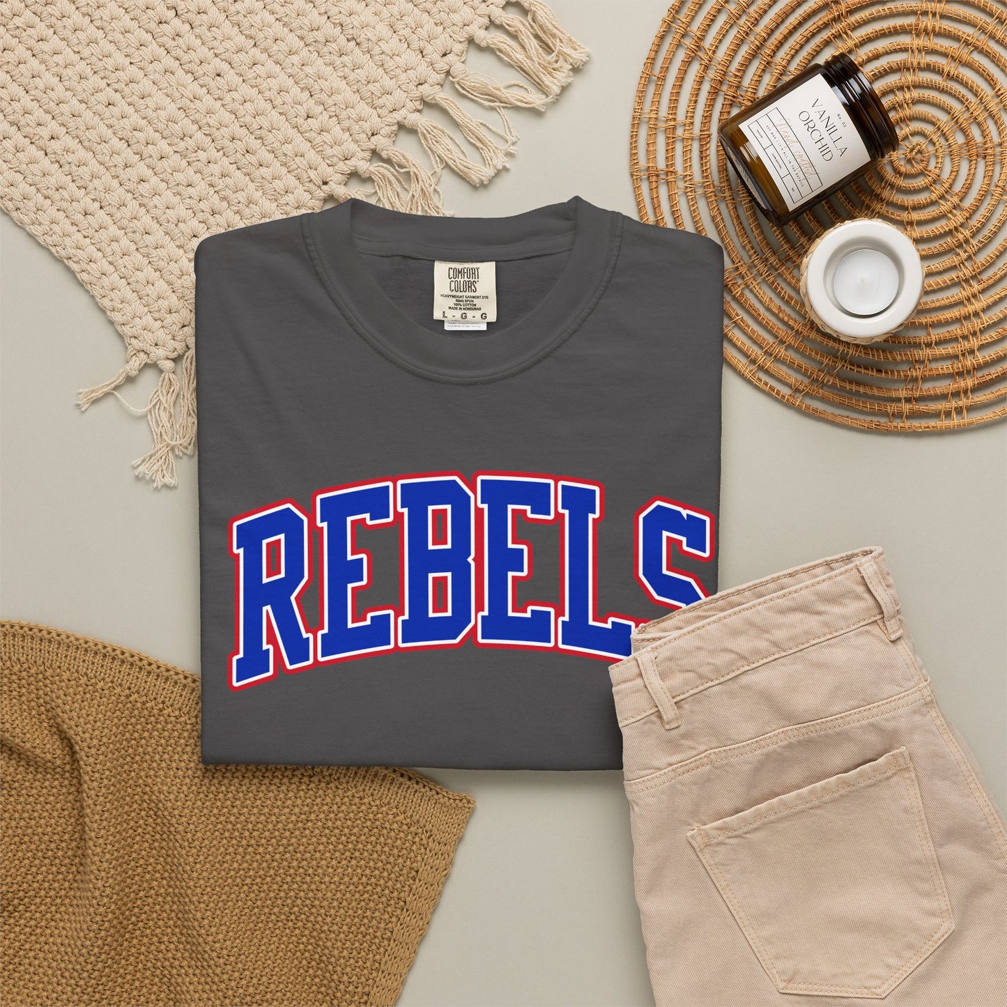 Arched Tri-Color Rebels - Comfort Color Tee