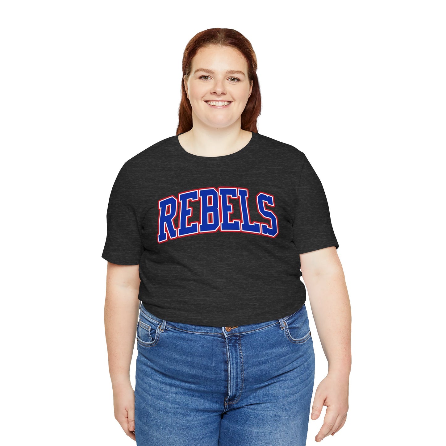 Rebels Collegiate T-Shirt — Red White Blue Team Tee