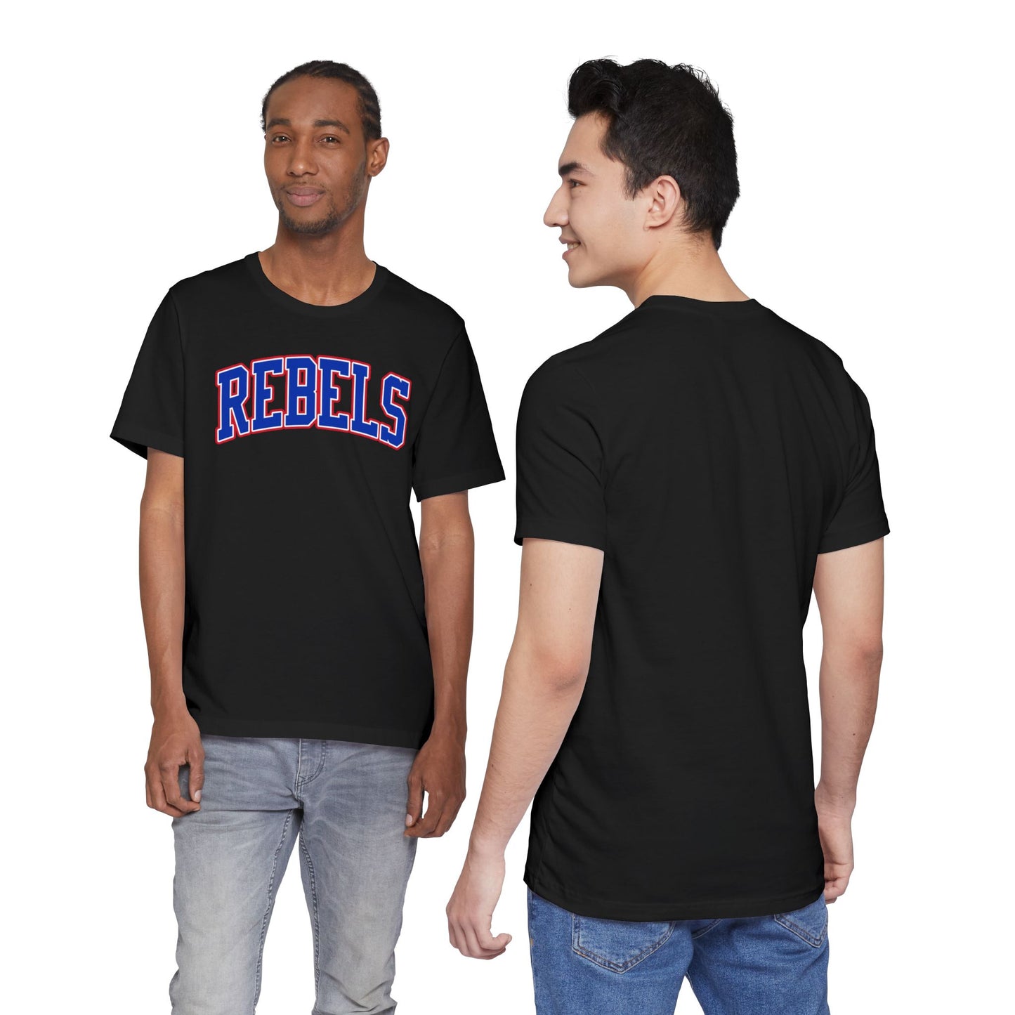 Rebels Collegiate T-Shirt — Red White Blue Team Tee