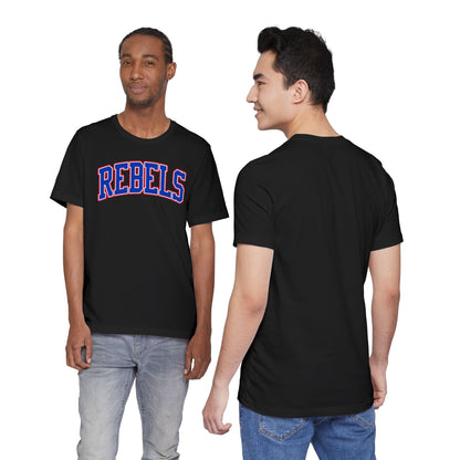 Rebels Collegiate T-Shirt — Red White Blue Team Tee