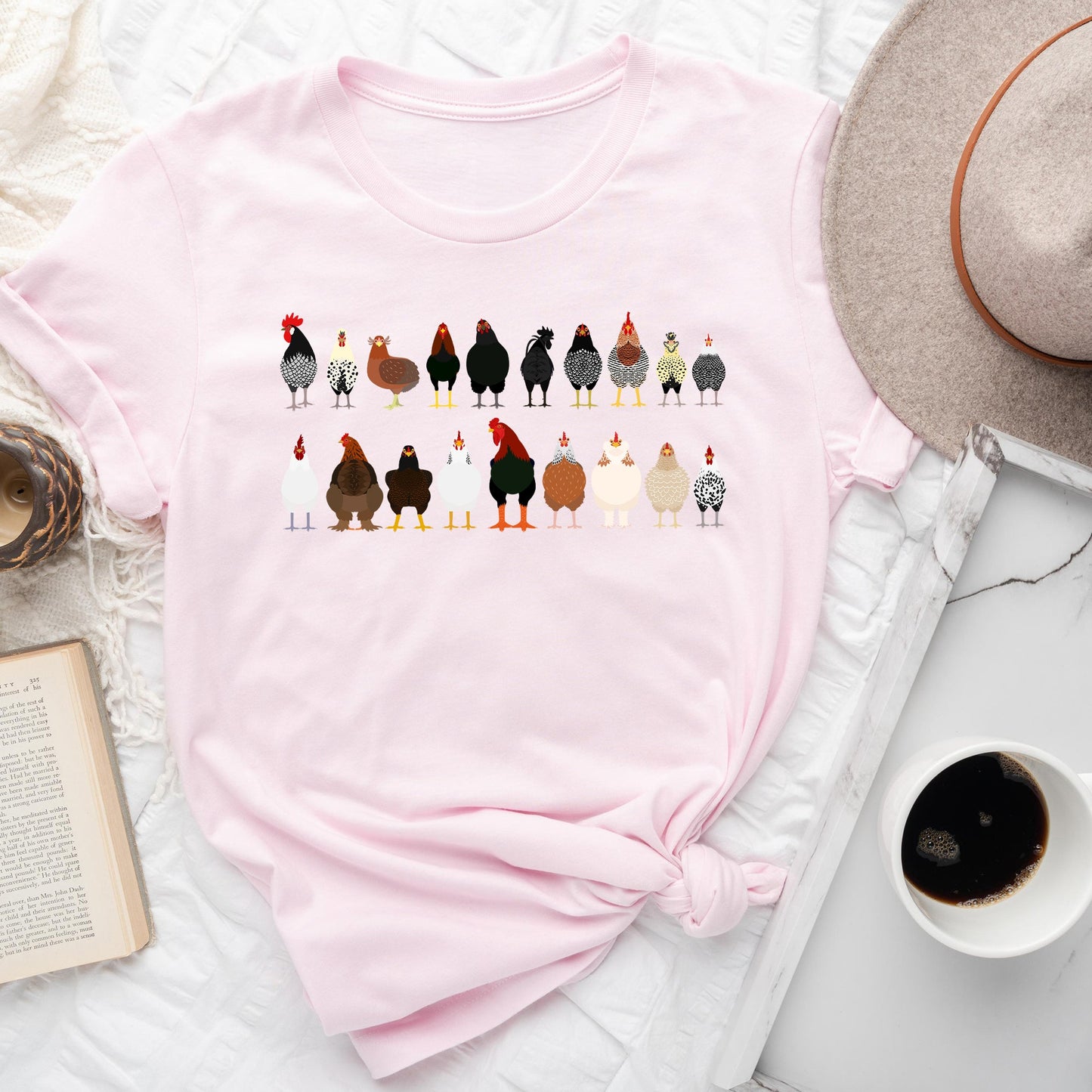 Chicken Lovers Super Soft Tees, Farm Animal Shirts, Illustration, Breeds